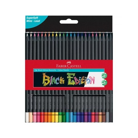 Lápis Cor 18cm Faber Castell Black Edition Cx Cartão 24un