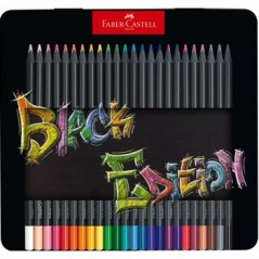 Lápis Cor 18cm Faber Castell Black Edition Cx Metálica 24un