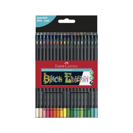 Lápis Cor 18cm Faber Castell Black Edition Cx Cartão 36un