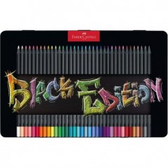 Lápis Cor 18cm Faber Castell Black Edition Cx Metálica 36un