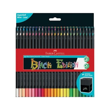 Lápis Cor 18cm Faber Castell Black Edition Cx Cartão 50un