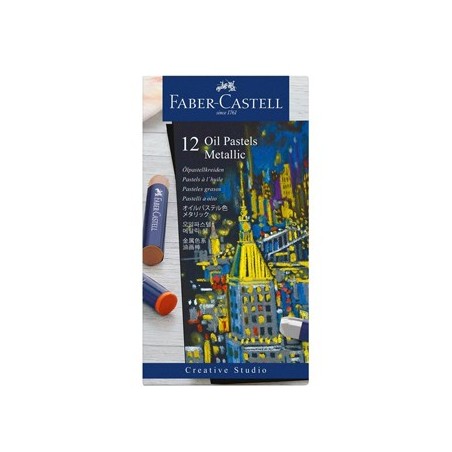 Lápis Pastel a Óleo Faber Castell Cores Metalicas Cx 12un