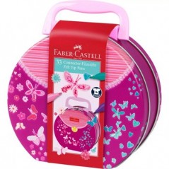 Marcador Feltro Faber Castell Connector Mala Borboletas 33un
