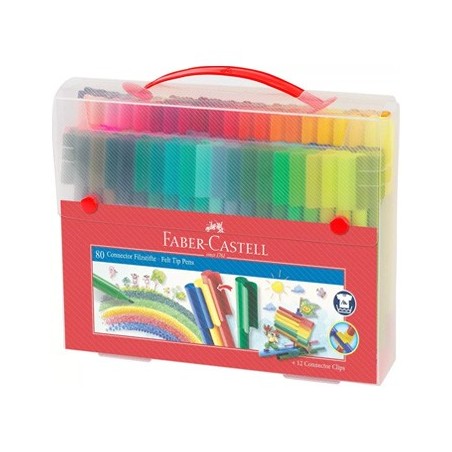 Marcador Feltro Faber Castell Connector Mala 80un