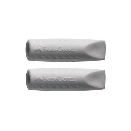 Borracha Ponta Lápis Grip 2001  Faber-Castell Cinza 2un