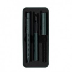 Caneta Permanente + Esferográfica Faber Castell Verde