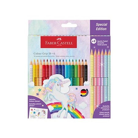 Lapis Cor 18cm Faber Castell Grip Special Edition 18+6un