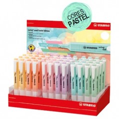 Marcadores Fluorescentes 8 Cores Pastel Stabilo Expositor48n