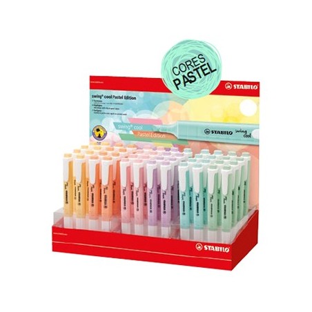 Marcadores Fluorescentes 8 Cores Pastel Stabilo Expositor48n