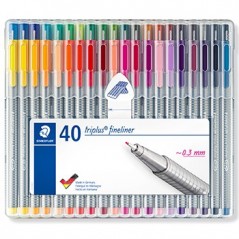 Marcador Fino 40 Cores 0,3mm Staedtler Triplus 334 40un