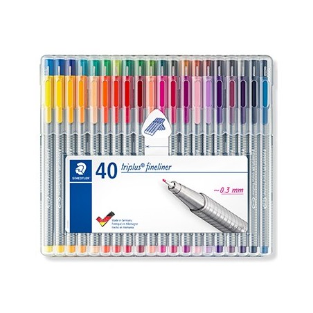 Marcador Fino 40 Cores 0,3mm Staedtler Triplus 334 40un