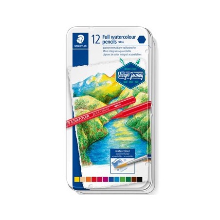 Lápis Cor Aguarelável STAEDTLER 14610G M12 Cx Metal 12un