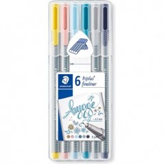 Marcador Fino 6 Cores 0,3mm Staedtler Triplus 334 Hygge 6un