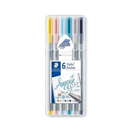 Marcador Fino 6 Cores 0,3mm Staedtler Triplus 334 Hygge 6un