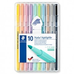 Marcador Fluorescente 10 Cores Pastel Triplus 362 10un