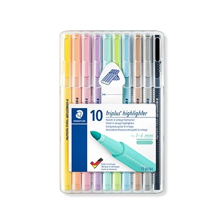 Marcador Fluorescente 10 Cores Pastel Triplus 362 10un