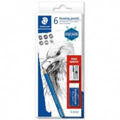 Lápis Grafite 61 100 C6 STAEDTLER Oferta Borracha + Afia 6un