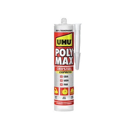 Cola e Veda Poly Max Cristal Express Transparente UHU 300g