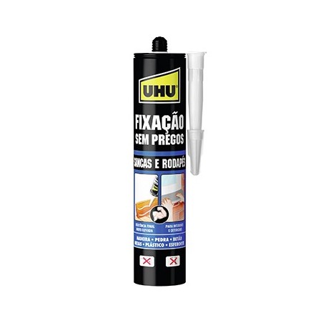 Cola Fixação sem Pregos Sancas e Rodapés UHU Creme 440g