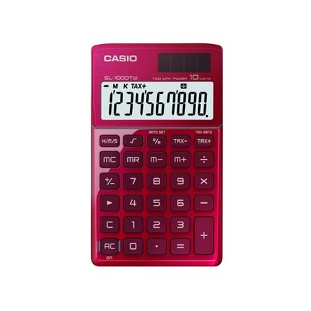 Calculadora de Bolso Casio SL1000TWRD Vermelha 10 Digitos