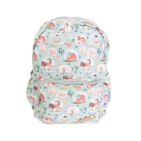 Mochila Infantil Ambar Pets Friends Farm Azul 15L