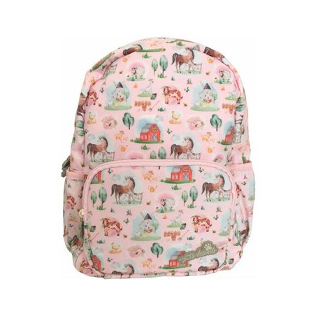 Mochila Infantil Ambar Pets Friends Farm Rosa 15L