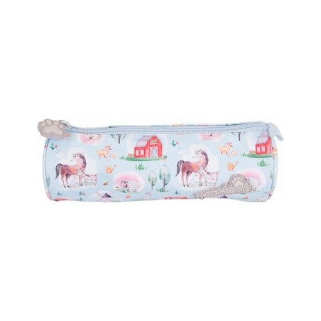 Estojo Redondo Ambar Pets Friends Farm Azul