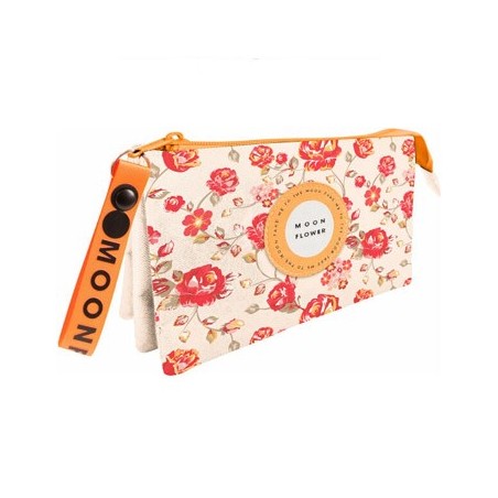 Estojo Triplo Retangular Ambar Moonflower Roses