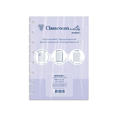 Recarga Caderno Inteligente Ambar EcoSmart A5 Pautado 50Fls