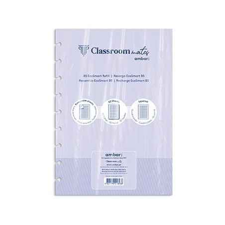 Recarga Caderno Inteligente Ambar EcoSmart B5 Quadri 50Fls