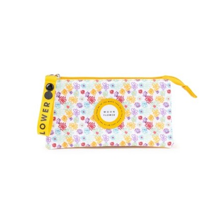 Estojo Triplo Retangular Ambar Daisies Teen Moonflower