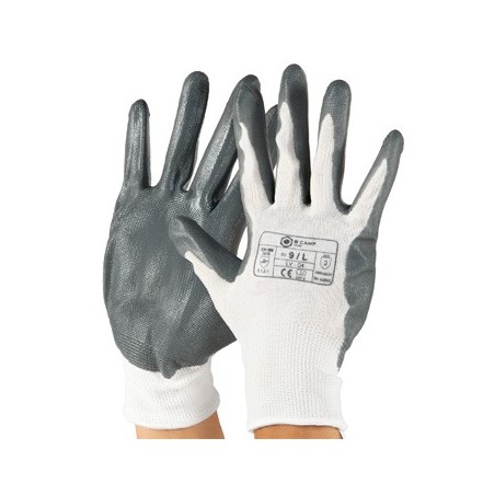 Luvas em Malha Nitrilo Tamanho 10 (XL) Cinzentas