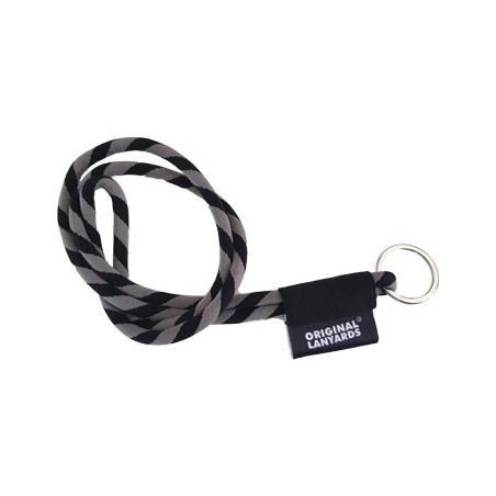 Fita Lanyards Long Tube Preto / Cinza ø8 x 470 mm
