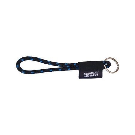 Fita Lanyards Short Nautic Preto / Azul ø7 x 175 mm