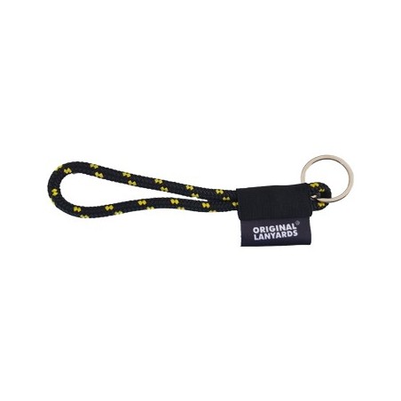 Fita Lanyards Short Nautic Preto / Amarelo ø7 x 175 mm