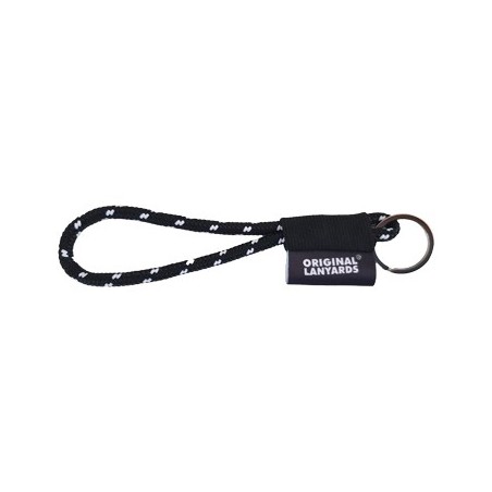 Fita Lanyards Short Nautic Preto / Branco ø7 x 175 mm