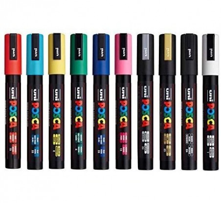 Marcador Uniball Posca PC-5M 1,8mm 10 Cores 10un