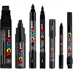Conjunto Marcadores Sortidos Uniball Posca Preto 7un