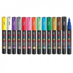 Marcador Uniball Posca PC-1M 0,7mm 15 Cores 15un