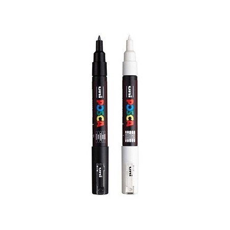 Marcador Uniball Posca PC-1M 0,7mm 2 Cores 2un
