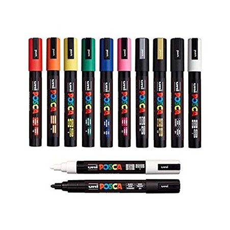 Marcador Uniball Posca PC-1M 0,7mm 12 Cores 12un