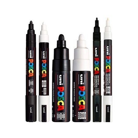 Conjunto Marcadores Sortidos Uniball Posca 2 Cores 6un