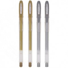 Esferográfica Ouro e Prata 0,8mm Gel Uni UM120NM Signo 2+2un