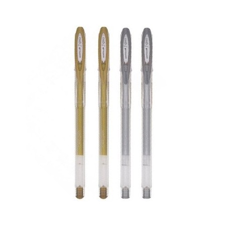 Esferográfica Ouro e Prata 0,8mm Gel Uni UM120NM Signo 2+2un
