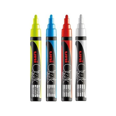Marcador Giz 4 Cores 1,8-2,5mm UNI PWE-5M 4un