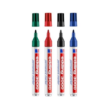 Marcador Permanente Grosso 4 Cores 1,5-3mm Edding 3000 1un