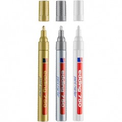Marcador Grosso 3 Cores 2-4mm Edding 750 3un
