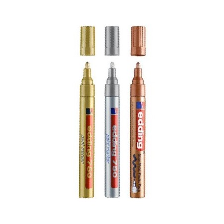 Marcador Grosso 3 Cores 2-4mm Edding 750 3un