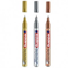 Marcador Permanente Fino 3 Cores 0,8mm Edding 780 3un