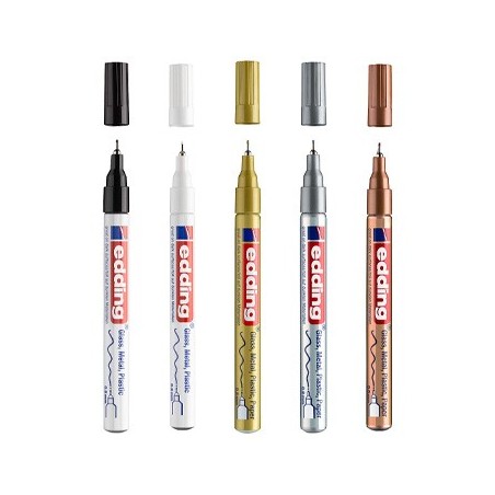 Marcador Permanente Fino 5 Cores 0,8mm Edding 780 5un